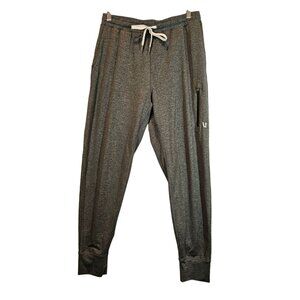Vuori Mens M The Rise and Shine Performance Jogger Pants Light Gray zip pockets